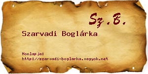 Szarvadi Boglárka névjegykártya