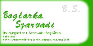 boglarka szarvadi business card